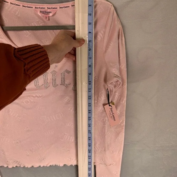 Juicy Couture Pink Velour Rhinestone Pajama Lounge Set Women's XL Y2K Aesthetic